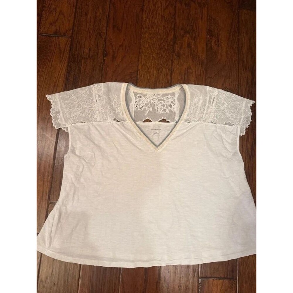 Anthropologie white boxy top size XL